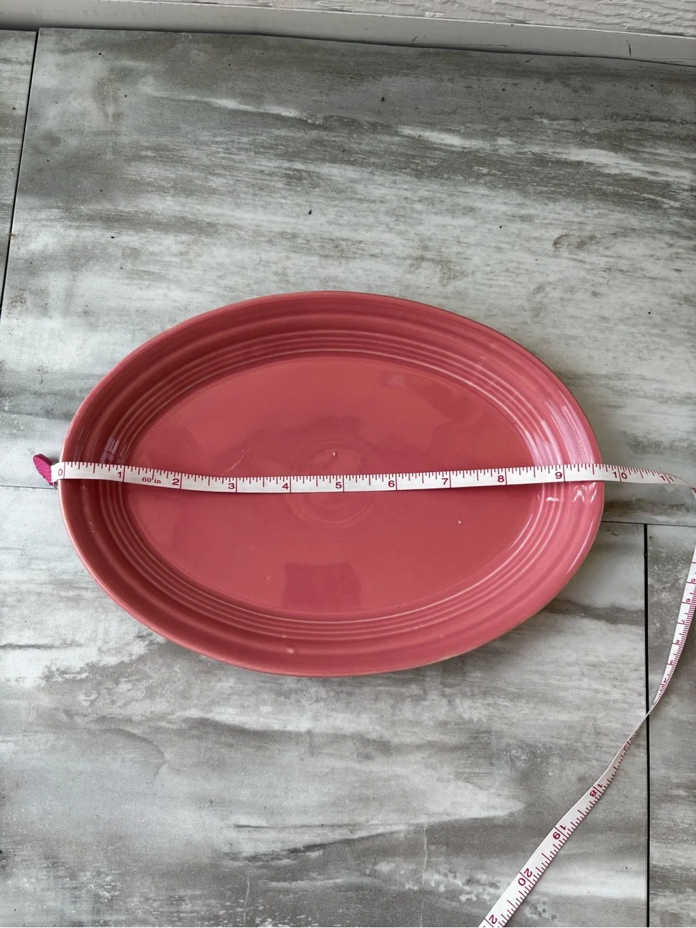 Fiestaware Pink 9.5” x 7” Oval Platter Tray Plate Kitchenware Dinnerware Classic